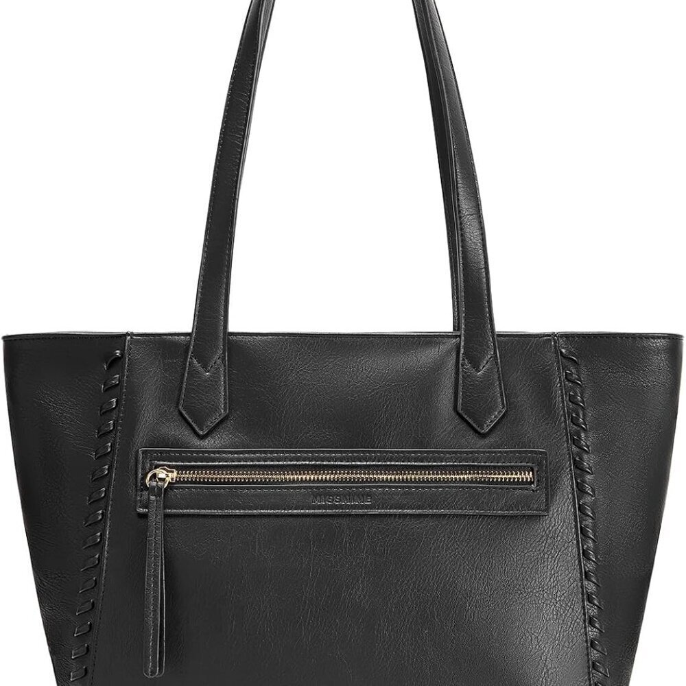 Women Tote Bag PU Leather Braided Design Top-Handle Spacious Organizer